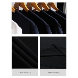 Men'S Casual Crew Neck T-Shirt with Bee Witched Graphic, Knit Fabric, Regular Fit, 100% Cotton, Summer Wear, Slight Stretch, Plant Pattern, 180g/m², for Daily & Weekend Casual - Black