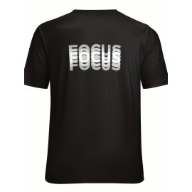 3D Focus Print Short Sleeve Crew Neck T-Shirt - Vibrant Color Block Pattern, Slight Stretch Polyester Fabric, Regular Fit, Pullover Design - Perfect for Summer Outdoor Activities