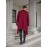 Men's Ruffle Shawl Collar Cardigan Long Sleeve Open Front Lightweight Long Length Drape Cape Overcoat with Pockets