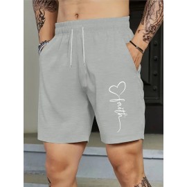 Men's Casual Summer Shorts - Comfy Polyester, Drawstring Waist with Pockets, Trendy Printed Design for Beach & Outdoor Activities