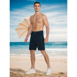 Men's Lightweight Golf Shorts - Quick Drying, UPF 50+ Sun Protection, Comfortable Elastic, 5 Pockets, Regular Style, Suitable for Hiking, Work, Casual Wear - Very Suitable for Spring and Summer